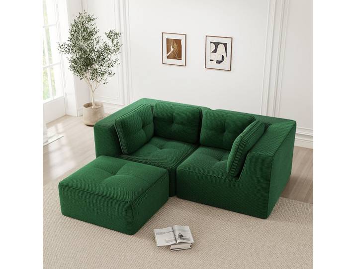 OKWISH Loungesofa Montagefreies Modulsofa, aus haustierfreundlichem Cordstoff mit flexiblen L-/U-Formen und vielseitigen Sitzkonfigurationen 1 Teile