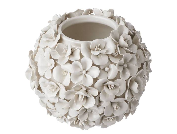 Vase Blumen 20 x 17 x 20cm Beige/Creme