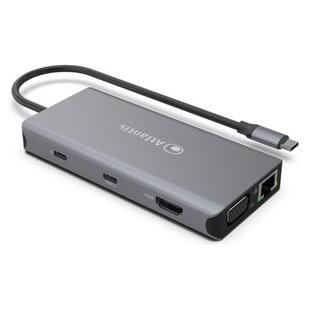 Atlantis Land A04-TC DK46 Portreplikator und Dockingstation für Notebooks Verkabelter USB 3.2 Gen 1 (USB-C) (A04-TC_DK46)