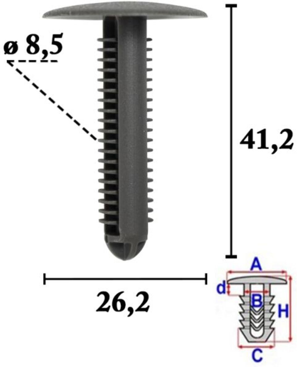 Clip zur Befestigung von Verkleidungen ROMIX ROM C70608