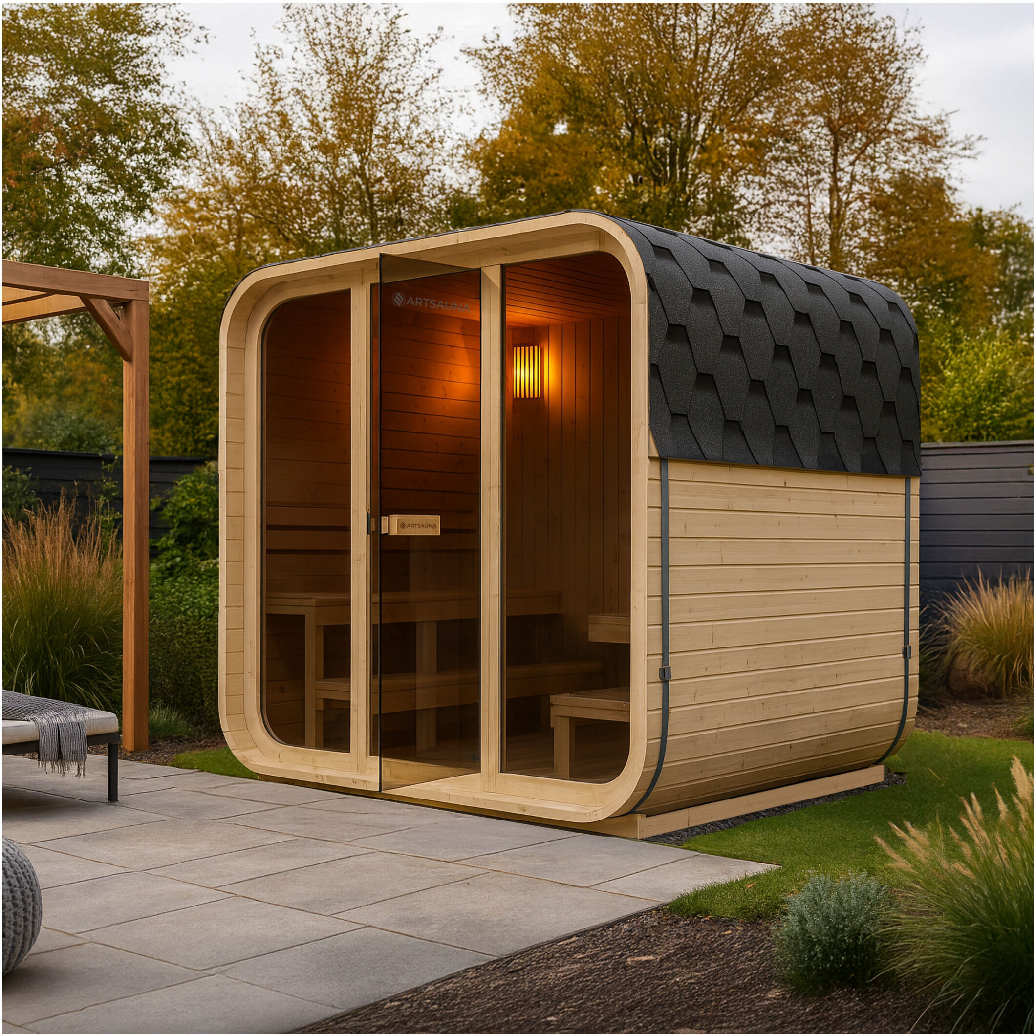 ARTSAUNA Cube Fasssauna »Fjora«, aus Fichtenholz