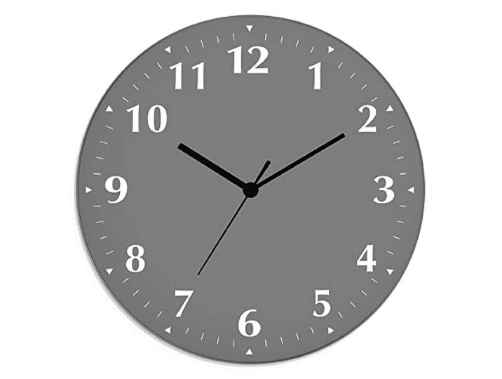 ARTLAND Wanddeko Wanduhr ohne Tickgeräusche aus Glas Funkuhr Ø 30 cm Rund Lautlos Trendfarbe Grau S7KC