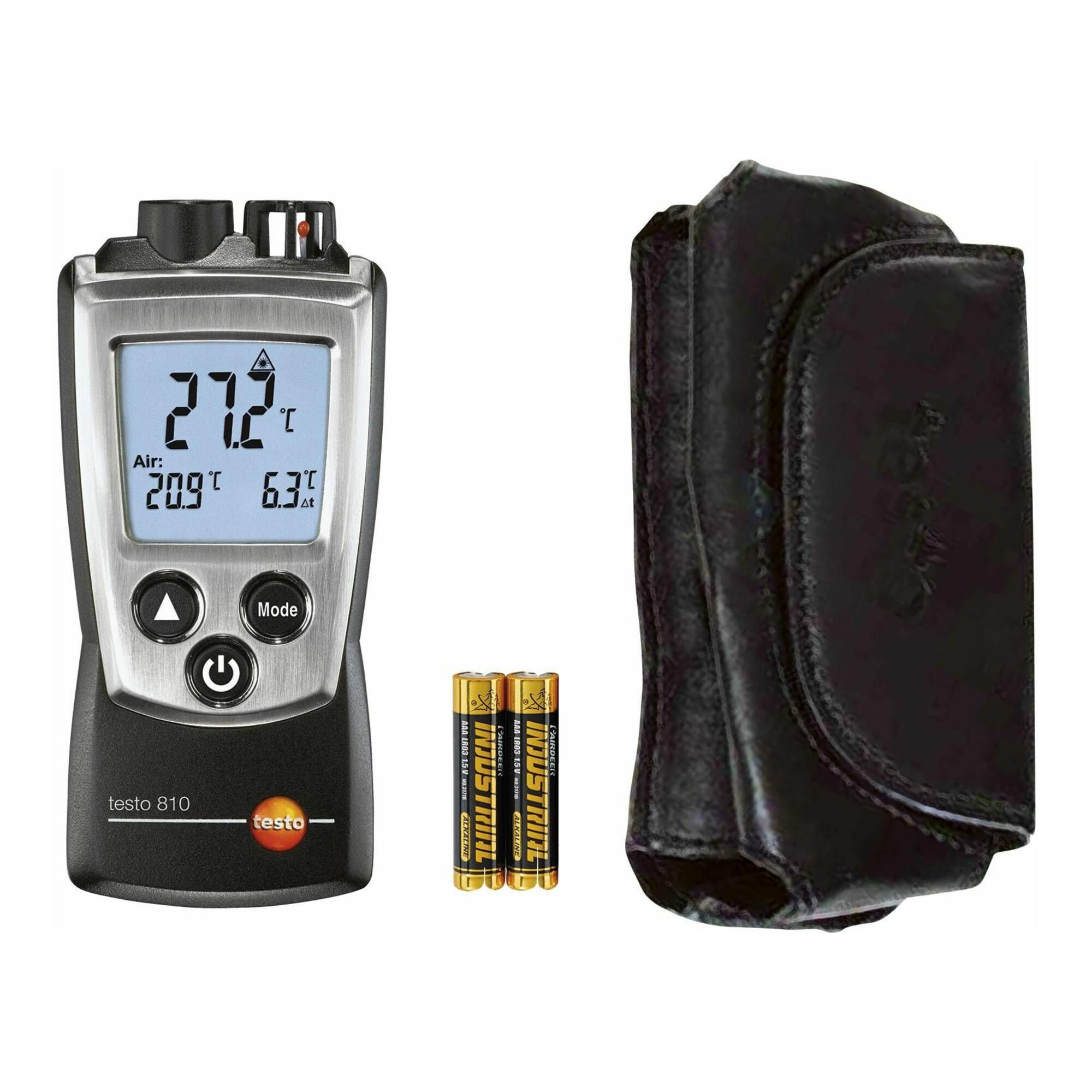 Testo Temperaturmessgerät 810 aus Kunststoff für die gleichzeitige Messung der Lufttemperatur und der Infrarot-Oberflächentemperatur (0560 0810)