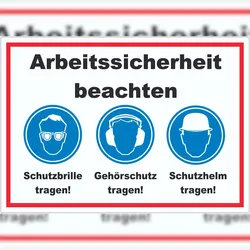 HB-Druck Arbeitssicherheit Augen Ohren Kopf Aufkleber A1 (594x841mm)