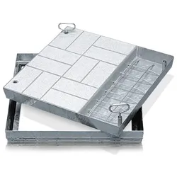Zarges Schachtabdeckung aus Edelstahl mit Wanne 450 mm x 450 mm
