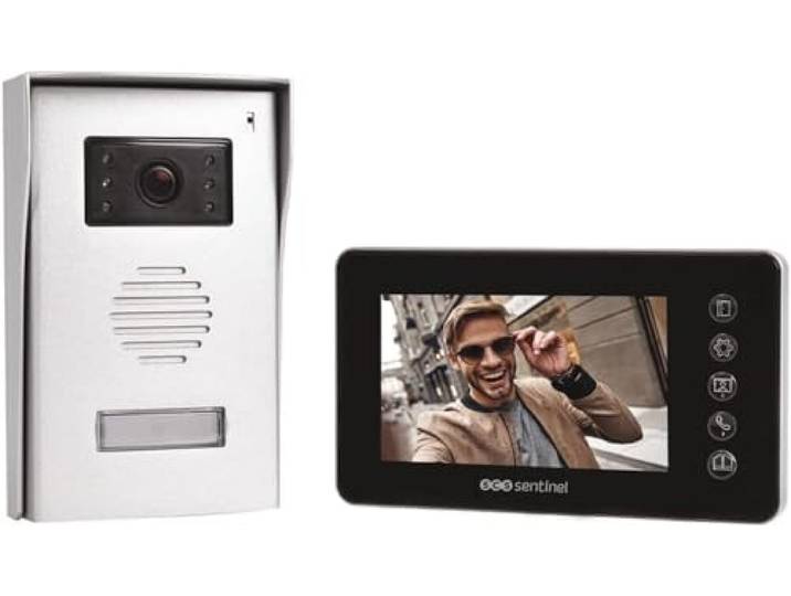 Interphone Vidéo VisioFirst 4.3 - Contrôle Accès À Distance - Portail PVF0050\, portier vidéo 2 fils\, moniteur intérieur\, platine de rue jusqu'à 100 m\, ouverture portail\, installation évolutive