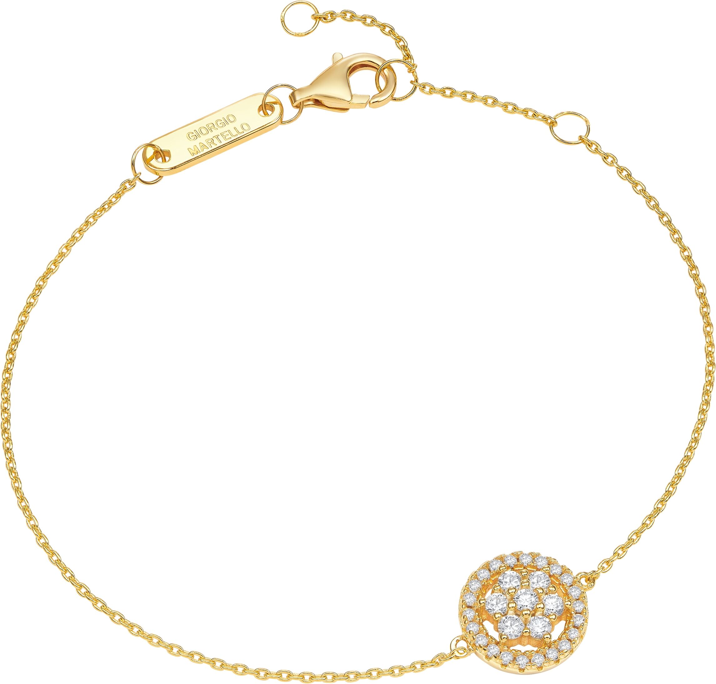 Armband "Armband mit Lab Grown Brillanten, Silber 925", gold, GIORGIO MARTELLO MILANO, Armbänder, Damen, Silber 925 (Sterlingsilber), Armband