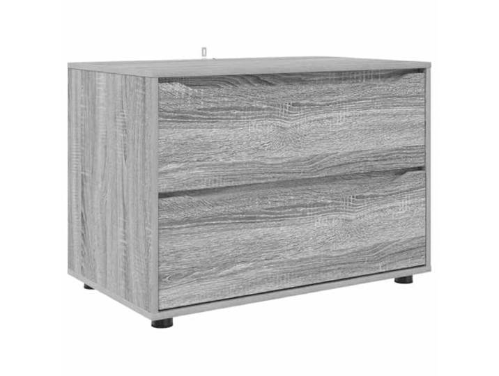 Favemtsl Aufbewahrungsschrank Graues Sonoma 80 x 48 x 57 cm Kompakte Kommode für Schlafzimmer und Wohnzimmer mit 2 Fächern, höhenverstellbarem Mechanismus und Kunststofffüßen.