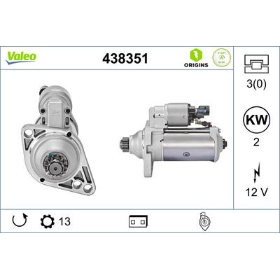 VALEO Starter NEW STOP&START ORIGINAL PART 438351 für VW Audi