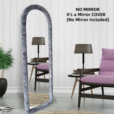 Uplift Picks Plush Full Length Mirror Cover Stretchy Non Slip Bedroom Decor gray