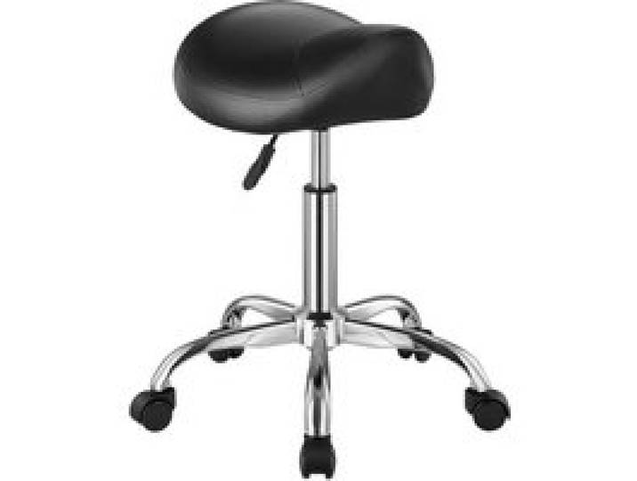 VEVOR Sattelhocker Rollhocker 204 kg belastbarer höhenverstellbarer (55-71 cm) Drehhocker Arbeitshocker, ergonomischer verdickter PU-Leder-Drehsattelstuhl für Salon Spa Massage Klinik, Schwarz