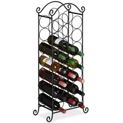 Relaxdays Weinregal für 21 Flaschen Schwarz