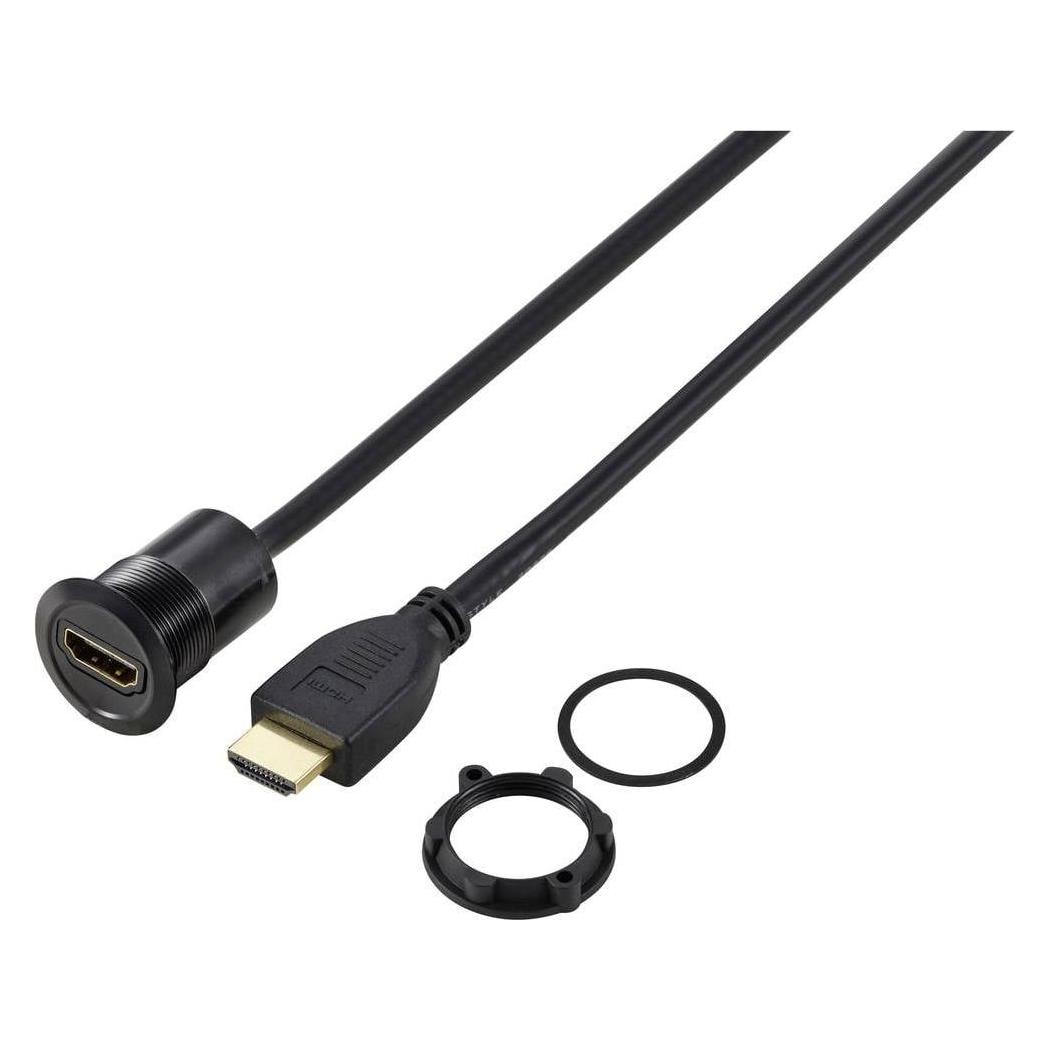 Tru Components TC-11980468 HDMI Panel-Adapter Buchse HDMI-Buchse - HDMI-Stecker (TC-11980468)