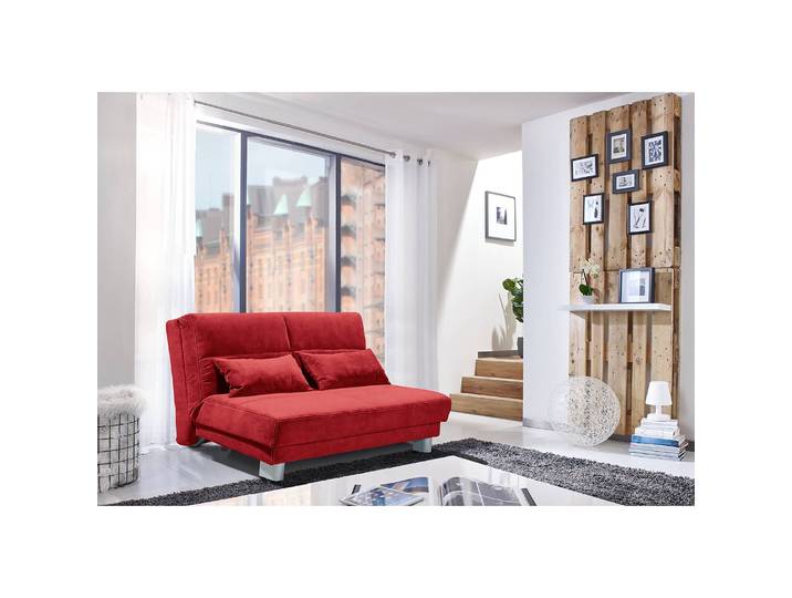 Canapé convertible Rakir Rouge Microfibre Enza 140cm Scandi