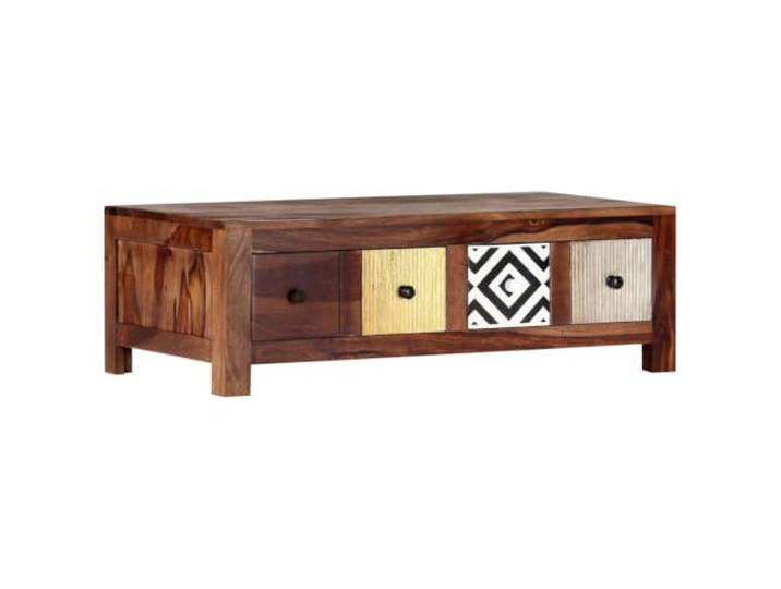GHVBNMF Couchtisch Massivholz Akazie 90x50x30 cm Wohnzimmertisch Rustikaler Kaffeetisch aus Akazienholz mit 2 geschnitzten Schubladen. Ideale Ablage und Stauraum für Ihr Wohnzimmer.