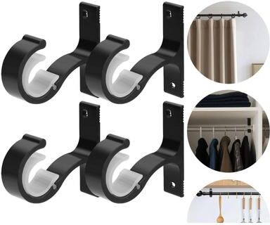 Multicon Wholesale Hub Durable Curtain Rod Brackets, Aluminum & ABS Wall And Ceiling Mount Holders, Perfect For Home Drapery Durable Curtain Rod Brackets, Aluminum & ABS Wall And Ceiling Mount Holders, Perfect For Home Drapery