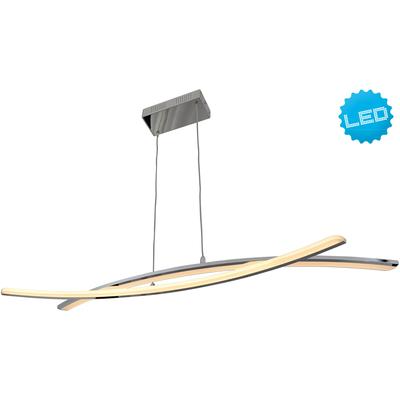 NÄVE LED Pendelleuchte "Theo", grau (chrom), 1, H: 140cm, 1 Stk., Leuchten, chromfarben, dimmbar mit Phasenan- und -abschnitt Dimmer, L: 72cm, LED Pendelleuchte