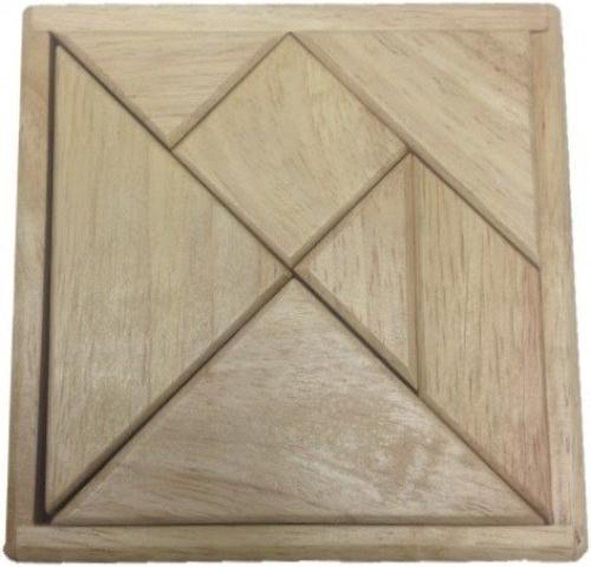 Hot Games Tangram Houten puzzel met 208 opdrachten - 12 cm