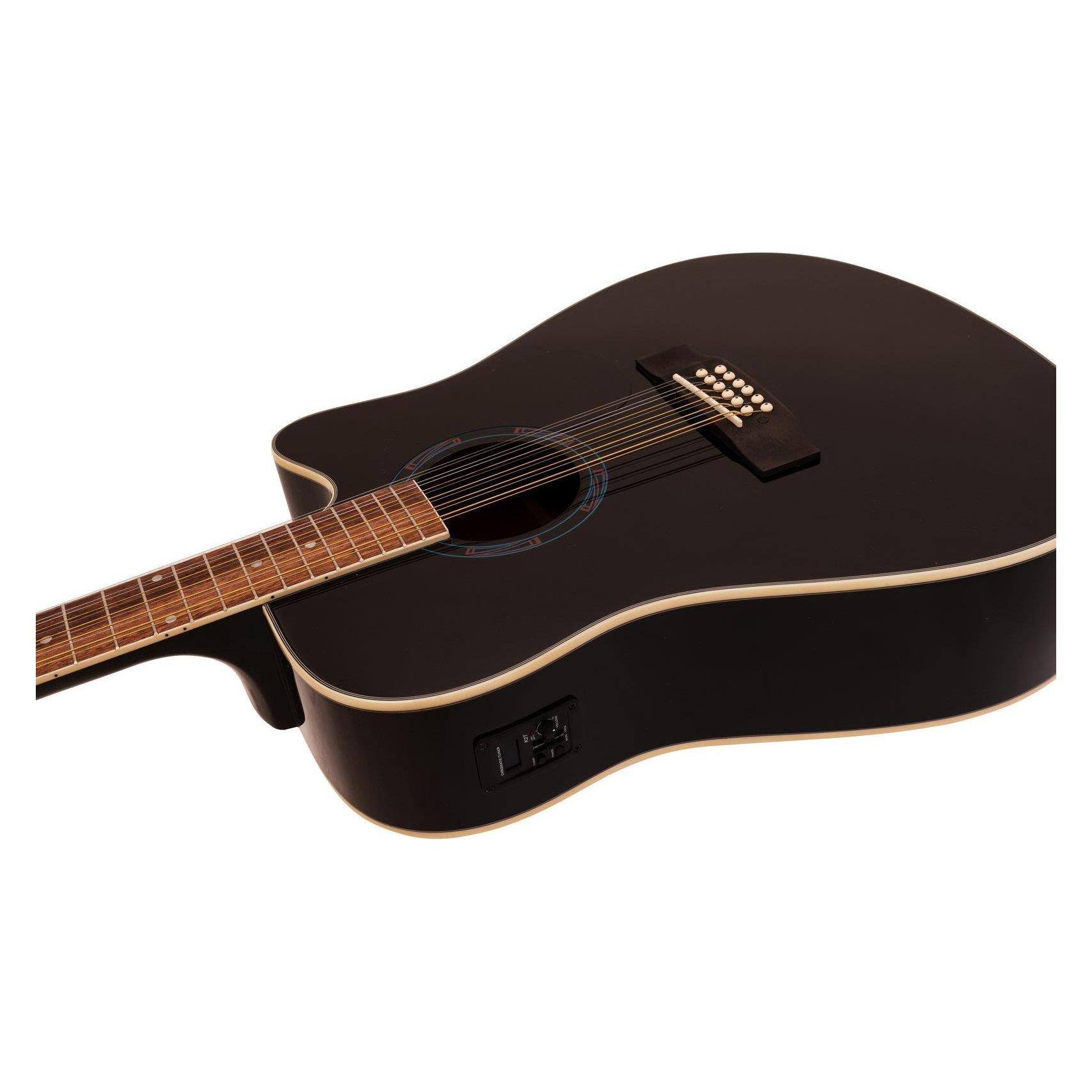 Dimavery DR-612 Westerngitarre 12-saitig, schwarz (26231282)