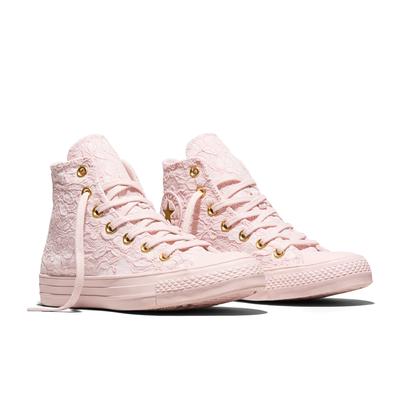Sneaker CONVERSE "CHUCK TAYLOR ALL STAR LACE", Damen, Gr. 37, rosa (shy flamingo, shy flamingo, gold), Textil, Schuhe Sneaker