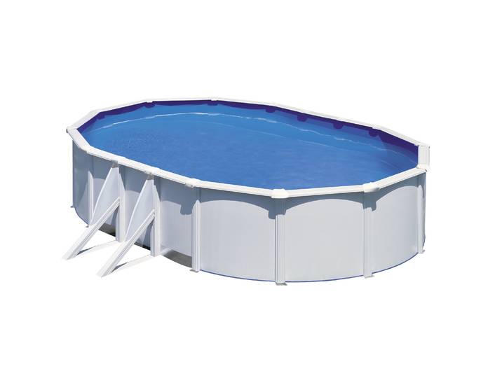 GRE Ovaler Stahlwandpool in Weiß KIT500ECO – 500 x 300 x 120 cm, Komplettset