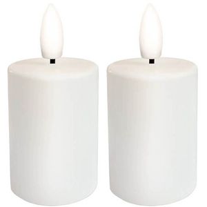 Ideen-mit-Herz LED-Kerze 014511, Echtwachs, creme, 9,1 x 4,2 cm (HxØ), mit Timer, 2er Set