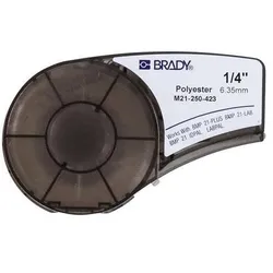 Brady, Etikettenrolle, Black on White Polyester tape