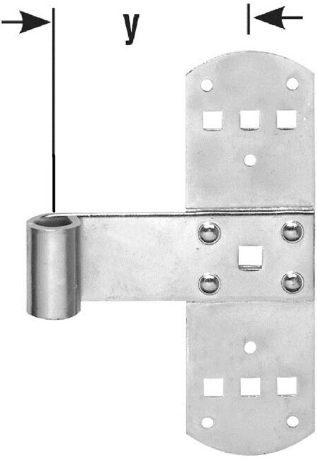 POLLMANN Ligament croisé 50, m. riveté. Rouleau axe 13mm, 160mm, fer zingué clair (1501600)