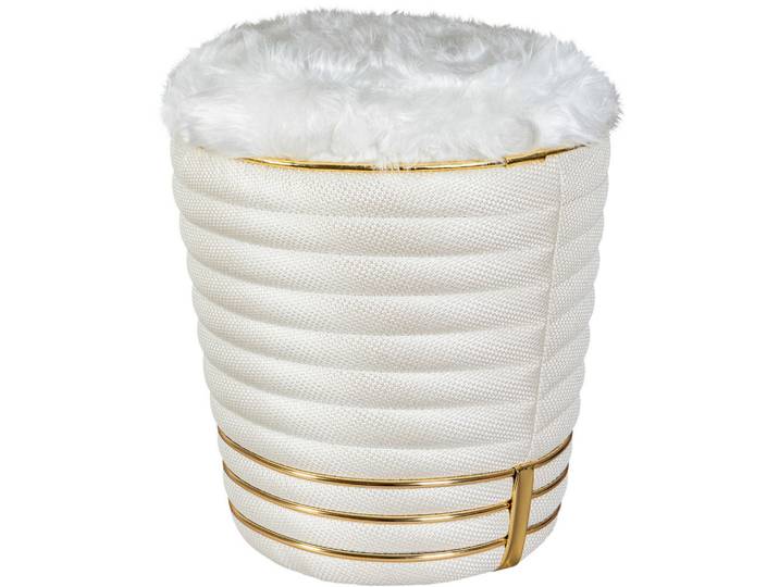 Kayoom Hocker, Gold, Beige, 50 cm, Wohnzimmer, Hocker, Sitzhocker