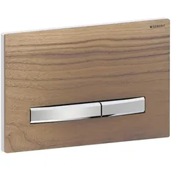 Geberit Sigma 50 Square Betätigungsplatte 115788JX2 Deckplatte Nussbaum amerikanisch, Platte/Taste verchromt, für 2-Mengen-Spülung