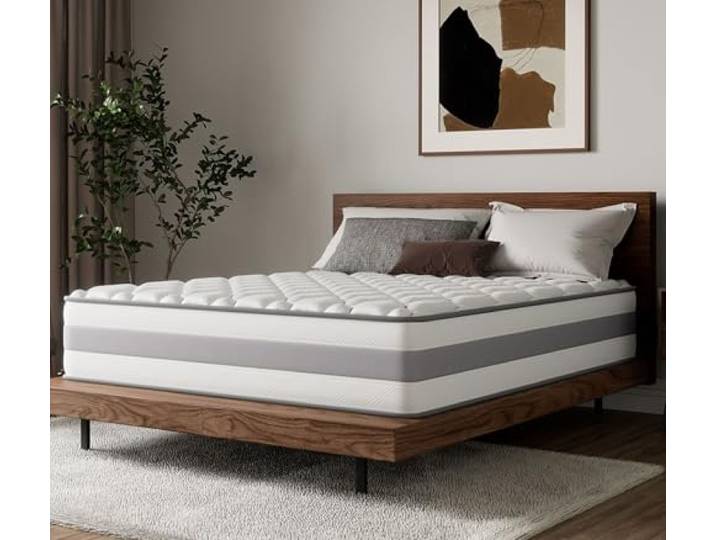 HOMAVO Matratze 90x200x28 cm Hybridmatratze mit Taschenfederkern und Memory-Schaum, 7 ergonomische Zonen, mittelfester Komfort H3/H4, atmungsaktiv, wendbar, Körperunterstützung, Erholsamer Schlaf