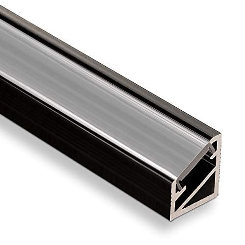 SOTECH LED Hoekprofiel-66 zwart/opaal 2m voor LED strips (5 stuks)