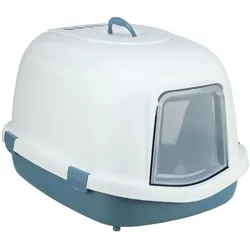 TRIXIE Katzentoilette Primo XXL Top, mit Haube, 56 × 47 × 71 cm, blau/weiß