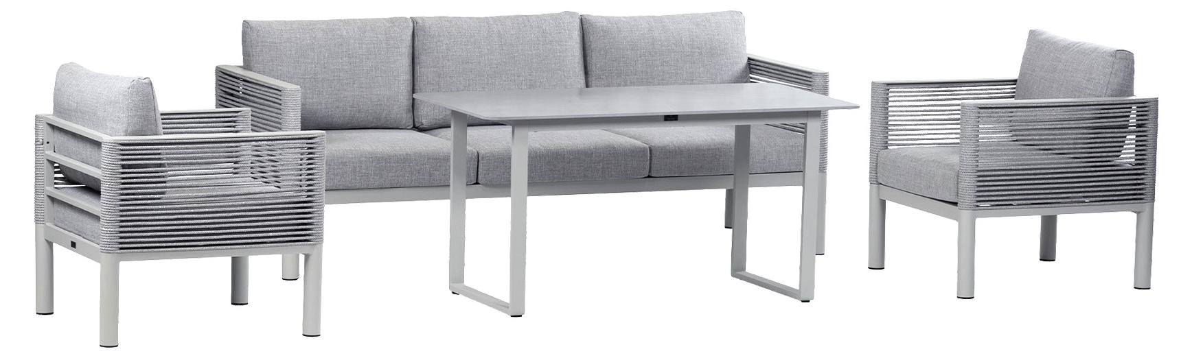 Sessel-Sofa Dining Lounge-Set Cuba | 3-Personen-Sofa | Sand