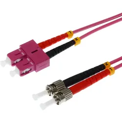 Helos LWL Patchkabel SC/ST Duplex 50/125μm OM4 erikaviolett 1,0m