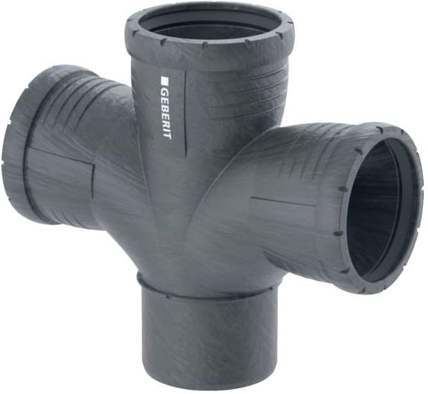 Geberit Silent Pro Bogenabzweig 393466141 DN 90/90/90, 87,5°, zweifach, Innenradius