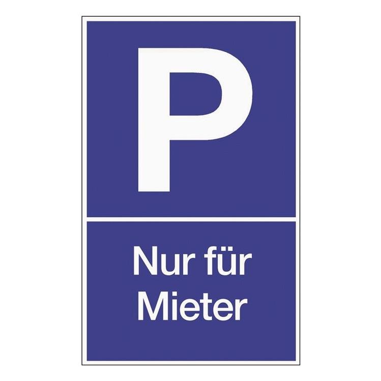 HP Autozubehör Parkplatzbeschilderung Parken für Mieter L250xB400 mm Kunststoff blau/weiss (3000277685)
