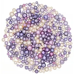 Glaswachsperlen, Lilatöne, 4–8 mm Ø, 100 g