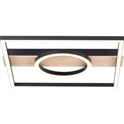 Brilliant, Wandleuchte + Deckenleuchte, BRE-Light Maureen LED Deckenleuchte 42x40cm schwarz/holz Metall/Holz/Kunststoff (2700 lm)