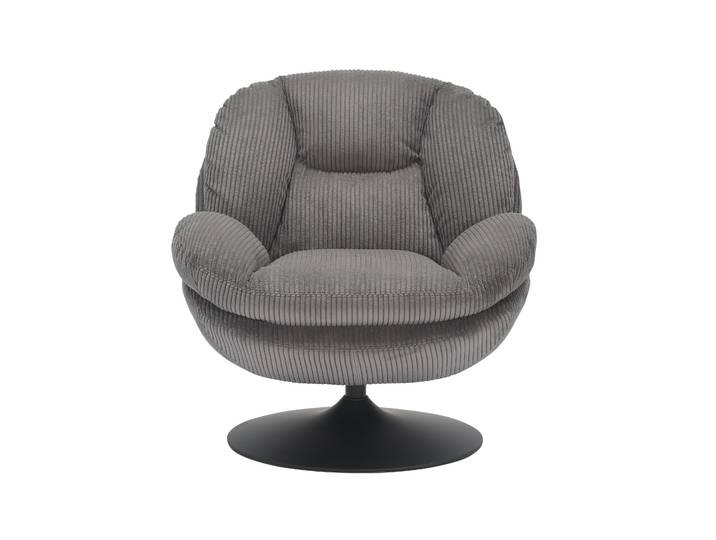 Fauteuil pivotant velours côtelé gris