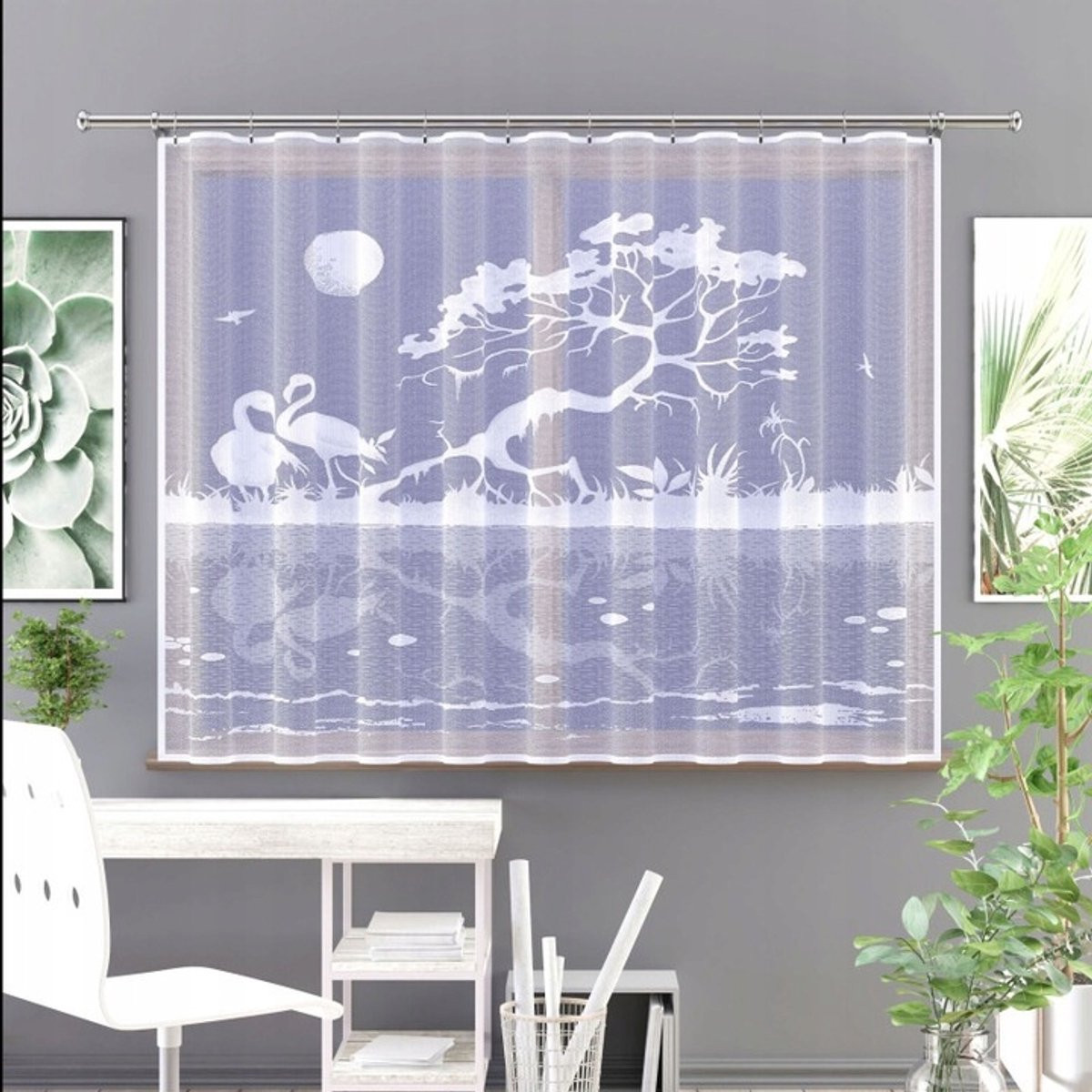 Wisan Kataleja Jacquard Vitrage - Wit - 180 x 160 cm