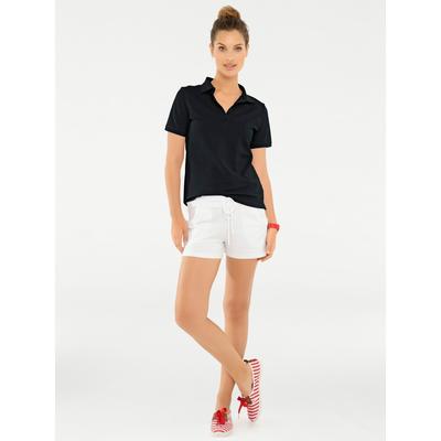 Poloshirt HEINE "Poloshirt", Damen, Gr. 38, schwarz, 95% Baumwolle, 5% Elasthan, unifarben, Shirts