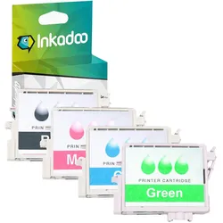 Inkadoo, Druckerpatrone, Multipack kompatibel zu Canon 0883B001 / PFI-101 enthält 4x Tintenpatrone