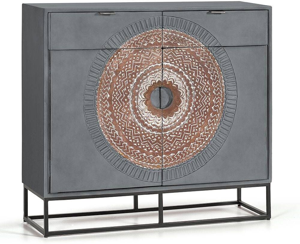 Pharao24.de Kommode Flurkommode mit Mandala Motiv in Grau