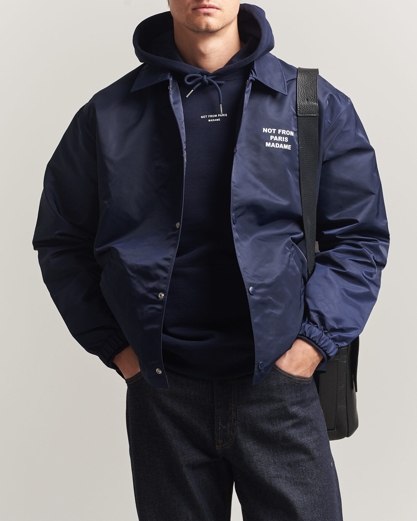 Drôle de Monsieur La Veste Slogan Jacket Navy men L Blå
