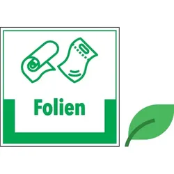 Abfallkennzeichen Folien,mit Symbol und Text,KRO,ökolog.Papierplatte,200x200mm