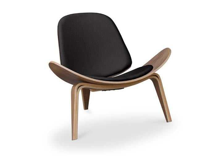 Fauteuil design - Fauteuil scandinave - Revêtement en similicuir - Luna Noir