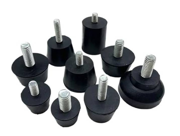 Qvorlth Verstellbare Gummifüße mit Schraube, M6, M8, M10, für Tisch, Stuhl, Schwarz, Nivellierfuß, Möbelbeine, Anti-Schock-Schutz für Tische und Schränke, 20 Stück