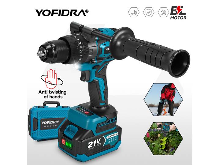 YOFIDRA 900N.M perceuse à percussion électrique sans brosse 20 + 3 couple 13MM tournevis plat sans fil outils électriques pour Makita broche de batterie 18V