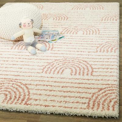 Balta Rugs Mod-Tod Hailey Kids Rainbow Print Shag Berber Area Rug